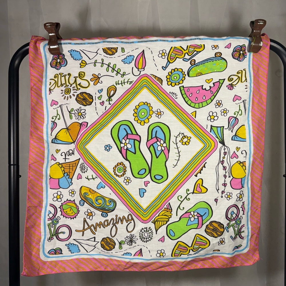 Girl Scouts Little Brownie Bakers Summer Theme Colorful Bandana Scarf